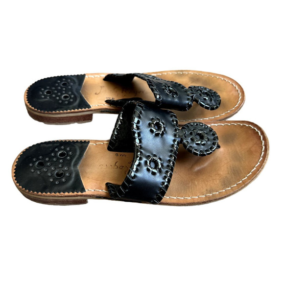 JACK ROGERS BLACK SANDAL SZ 8M - Picture 2 of 6